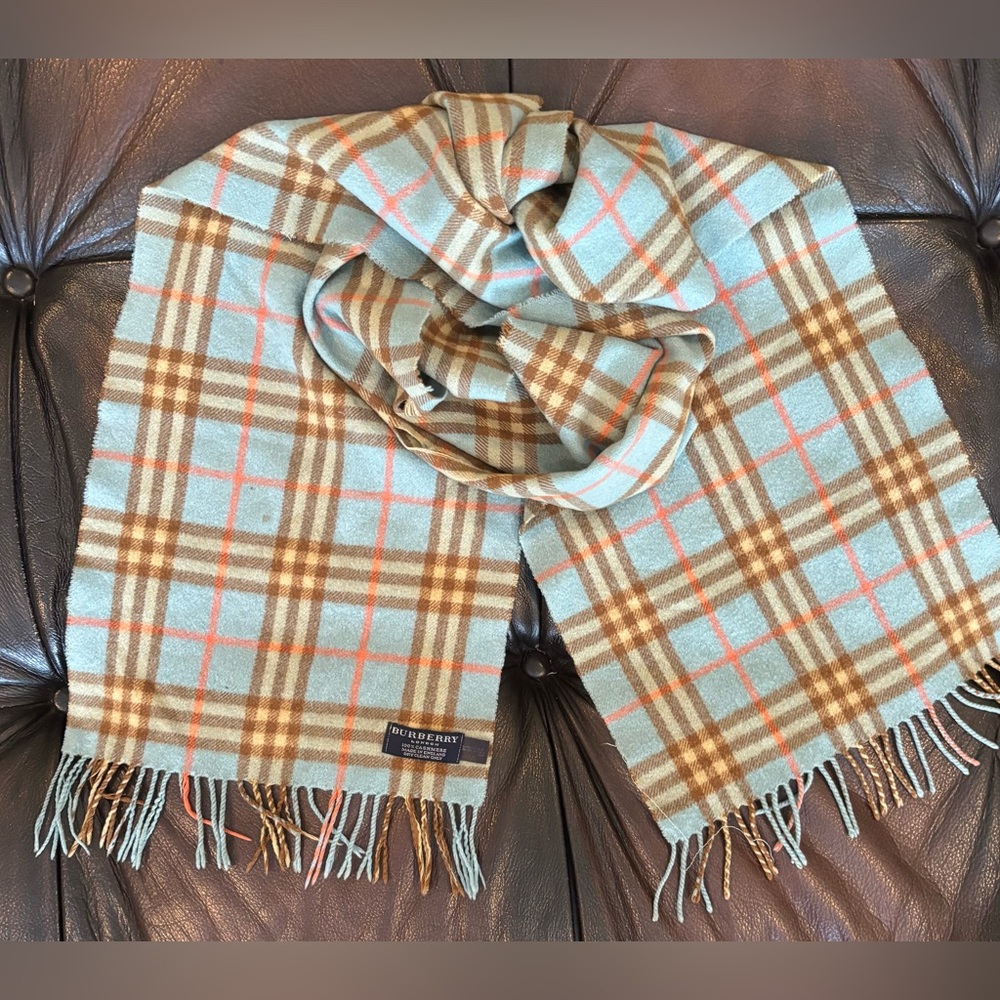 ✨BURBERRY Vintage Cashmere Check Print Scarf Authentic with CALL OUTS